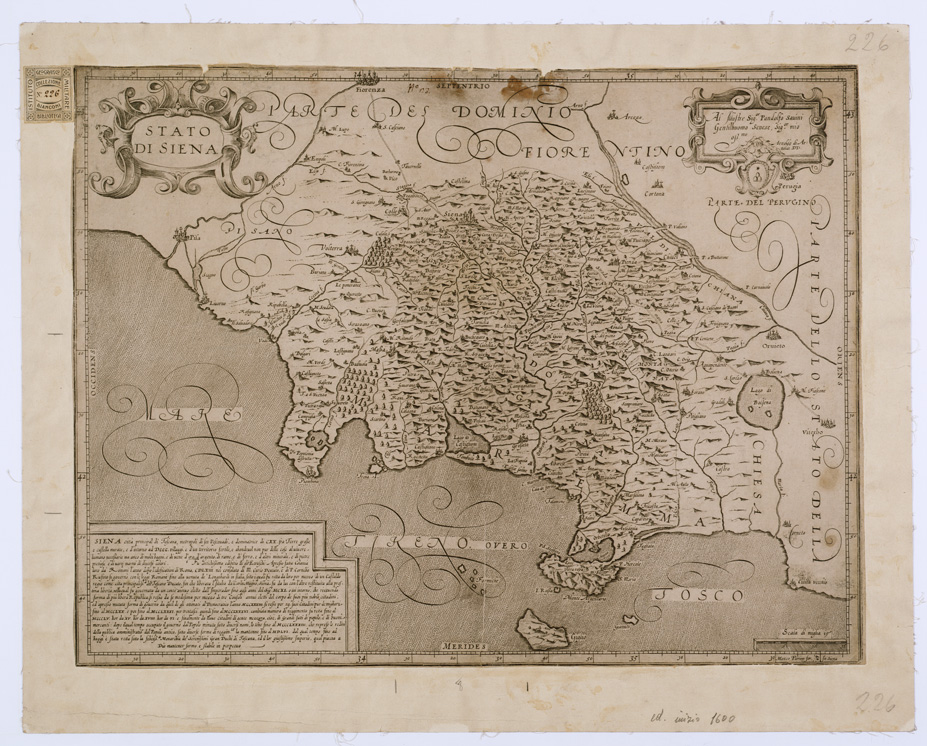 (N:16374) STATO DI SIENA. MATTEO FLORIMI FOR. IN SIENA (B0000115) Carte e stampe antiche: riproduzione a colori su carta (formato A1)