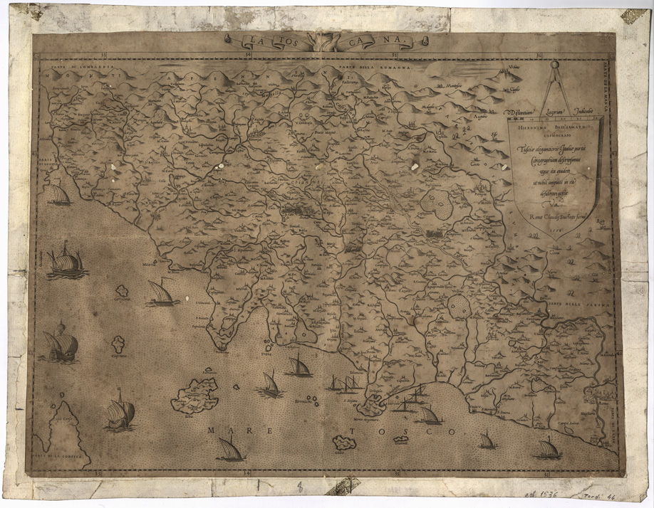 (N:11325) LA TOSCANA (B0000126) Carte e stampe antiche: riproduzione a colori su carta (formato A1)