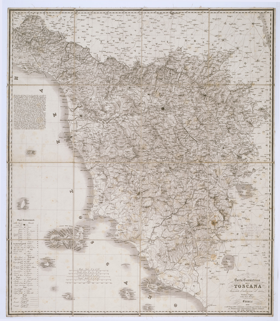 (N:5399) CARTA GEOMETRICA DELLA TOSCANA - Pasqui n. 18 (B0000136) Carte e stampe antiche: riproduzione a colori su carta (formato A1)