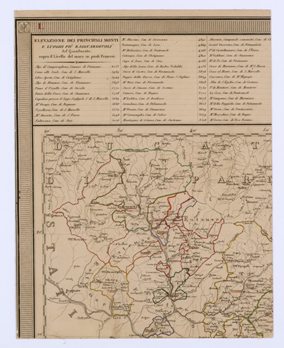 (N:11618) LA TOSCANA DIVISA IN COMUNITA' - Tavola 1 (B0000162) Carte e stampe antiche: riproduzione a colori su carta (formato A1)