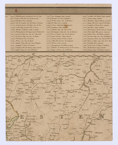 (N:11607) LA TOSCANA DIVISA IN COMUNITA' - Tavola 2 (B0000163) Carte e stampe antiche: riproduzione a colori su carta (formato A1)