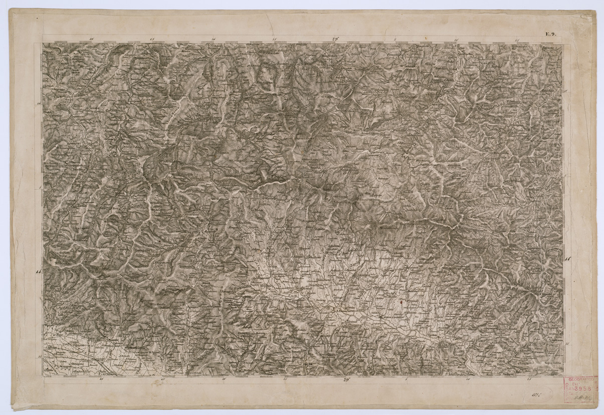 (N:8144) CARTA TOPOGRAFICA DELLO STATO PONTIFICIO E DEL GRAN-DUCATO DI TOSCANA -Tavola E. 9 (B0000190) Carte e stampe antiche: riproduzione a colori su carta (formato A1)