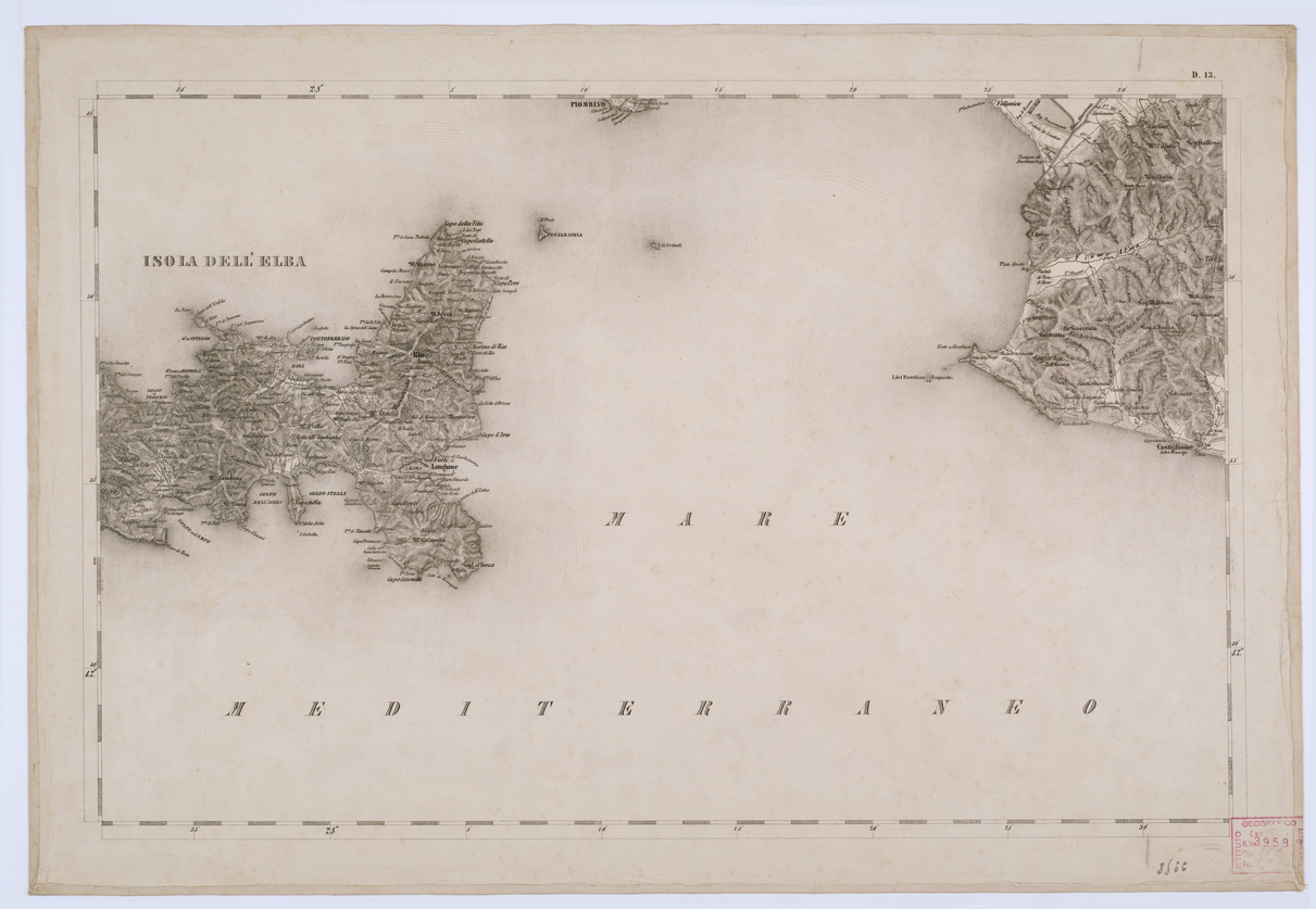 (N:8133) CARTA TOPOGRAFICA DELLO STATO PONTIFICIO E DEL GRAN-DUCATO DI TOSCANA - Tavola D. 13 (B0000191) Carte e stampe antiche: riproduzione a colori su carta (formato A1)