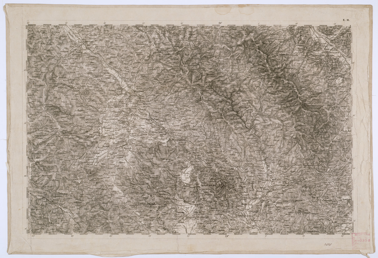 (N:8137) CARTA TOPOGRAFICA DELLO STATO PONTIFICIO E DEL GRAN-DUCATO DI TOSCANA - Tavola E. 11 (B0000193) Carte e stampe antiche: riproduzione a colori su carta (formato A1)