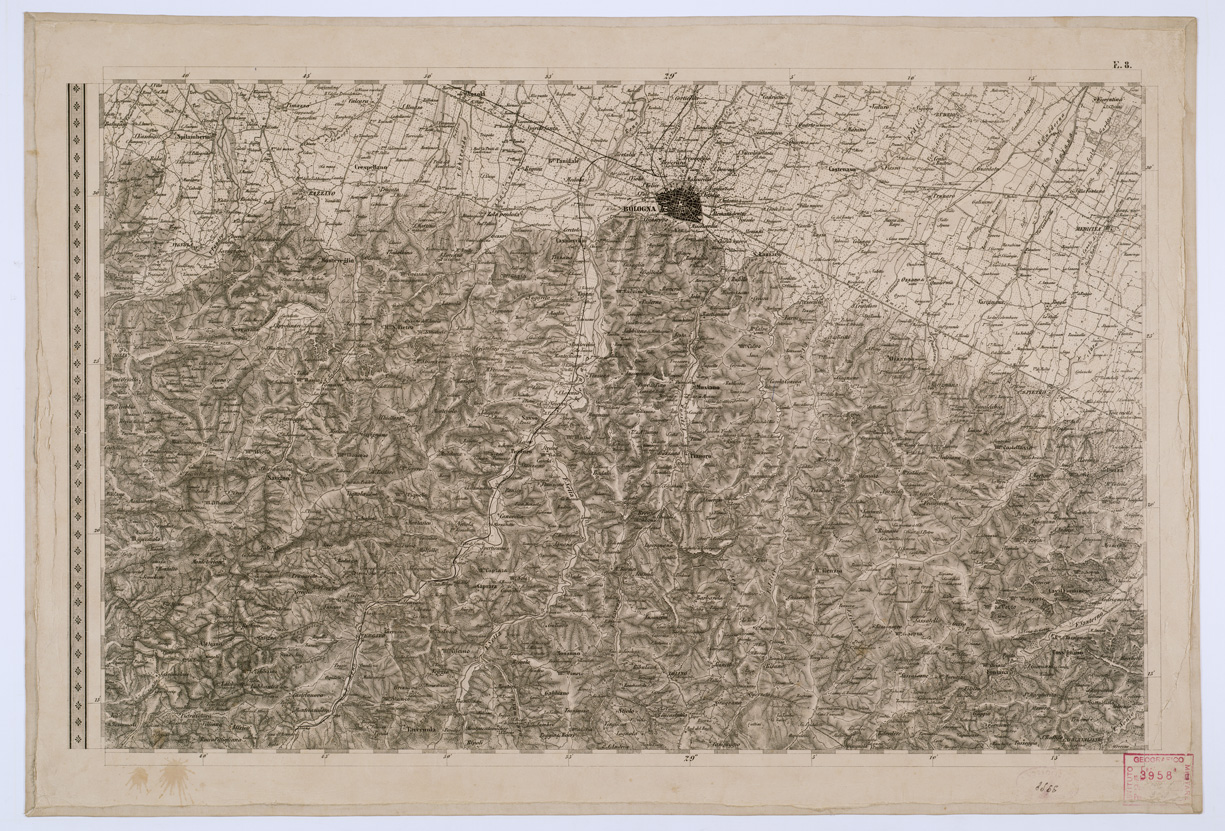 (N:8143) CARTA TOPOGRAFICA DELLO STATO PONTIFICIO E DEL GRAN-DUCATO DI TOSCANA  - Tavola E. 8 (B0000204) Carte e stampe antiche: riproduzione a colori su carta (formato A1)