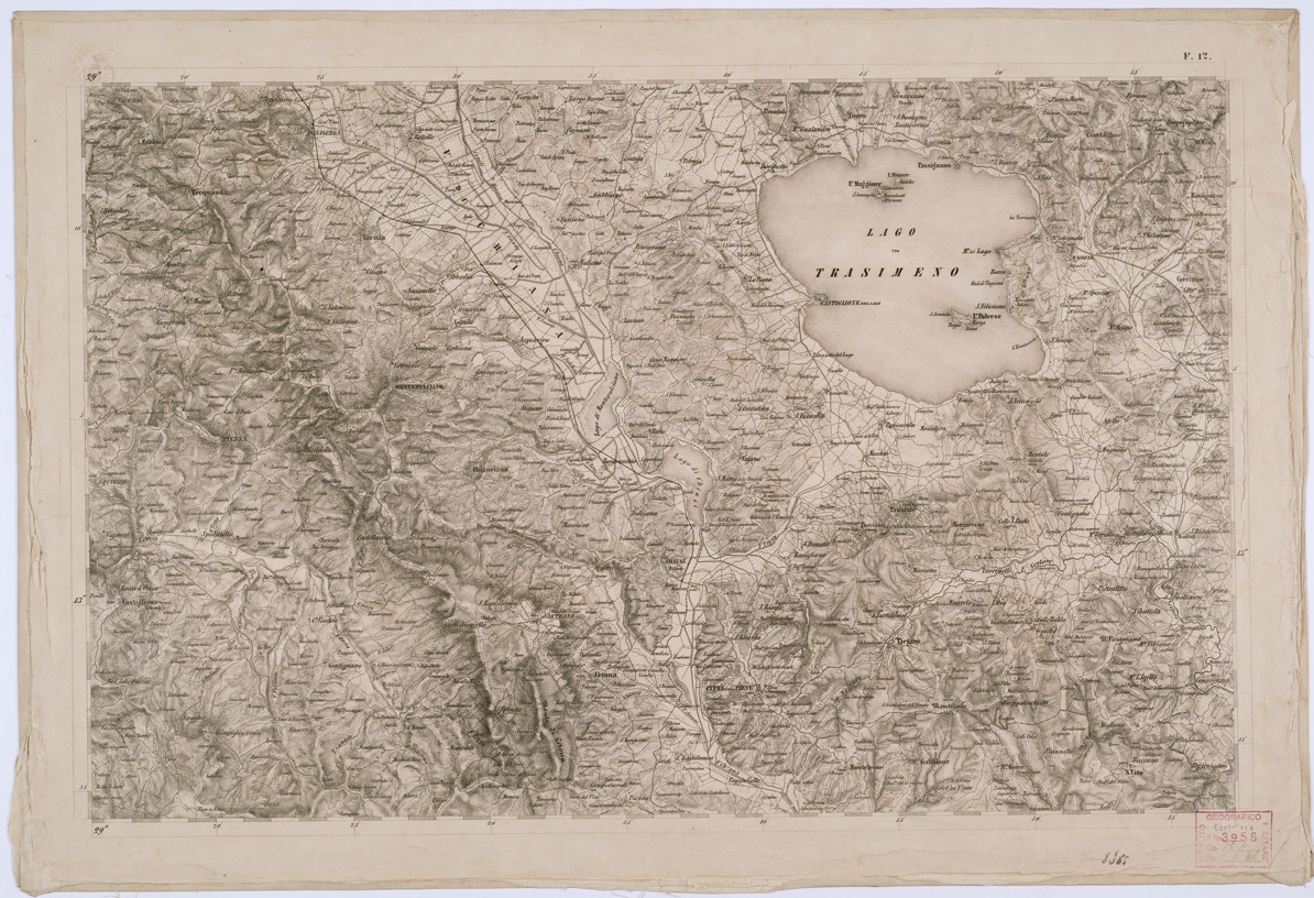 (N:8147) CARTA TOPOGRAFICA DELLO STATO PONTIFICIO E DEL GRAN-DUCATO DI TOSCANA - Tavola F. 12 (B0000213) Carte e stampe antiche: riproduzione a colori su carta (formato A1)