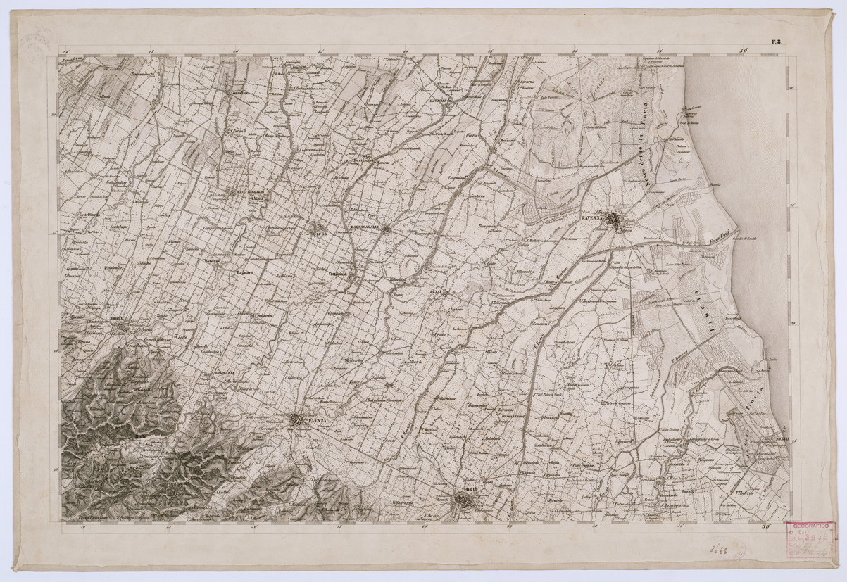 (N:8153) CARTA TOPOGRAFICA DELLO STATO PONTIFICIO E DEL GRAN-DUCATO DI TOSCANA - Tavola F. 8 (B0000218) Carte e stampe antiche: riproduzione a colori su carta (formato A1)