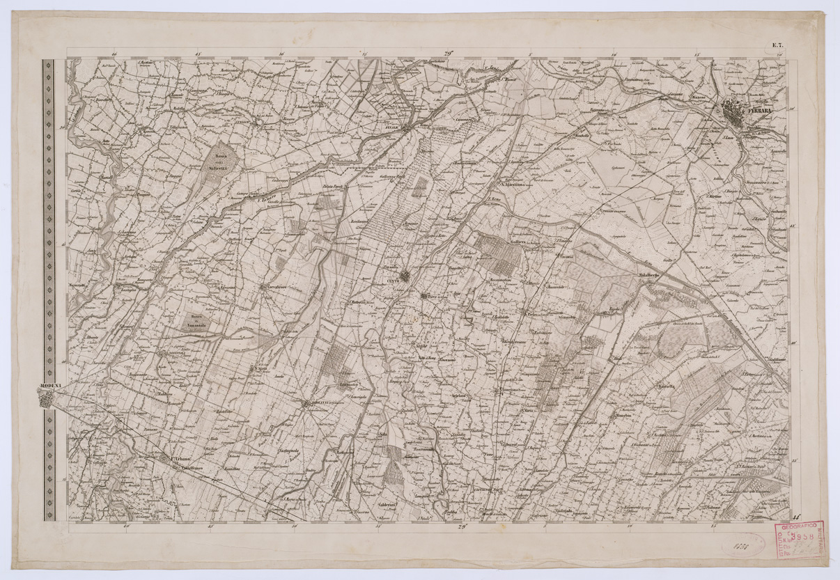 (N:8142) CARTA TOPOGRAFICA DELLO STATO PONTIFICIO E DEL GRAN-DUCATO DI TOSCANA - Tavola E. 7 (B0000219) Carte e stampe antiche: riproduzione a colori su carta (formato A1)
