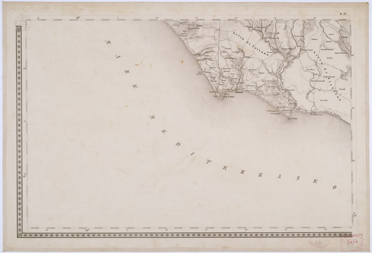 (N:8162) CARTA TOPOGRAFICA DELLO STATO PONTIFICIO E DEL GRAN-DUCATO DI TOSCANA - Tavola G. 17 (B0000222) Carte e stampe antiche: riproduzione a colori su carta (formato A1)