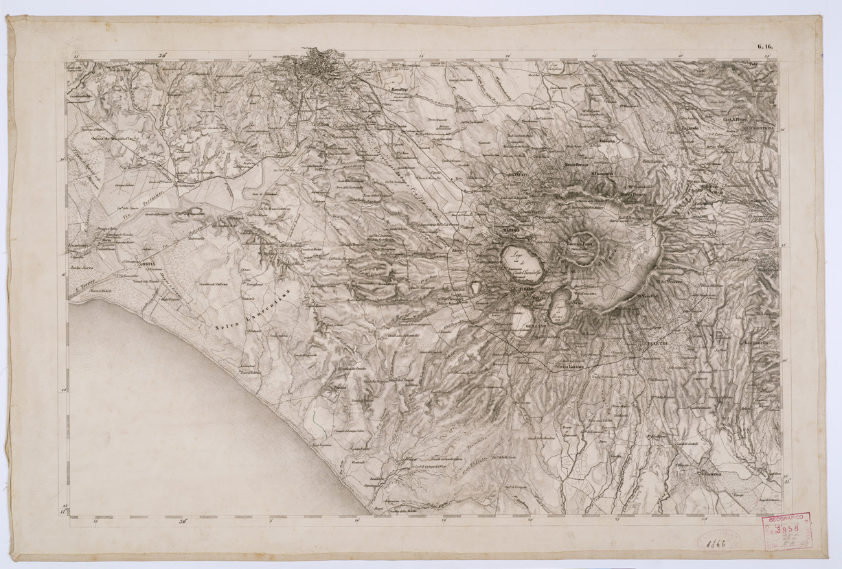 (N:8161) CARTA TOPOGRAFICA DELLO STATO PONTIFICIO E DEL GRAN-DUCATO DI TOSCANA - Tavola G. 16 (B0000231) Carte e stampe antiche: riproduzione a colori su carta (formato A1)