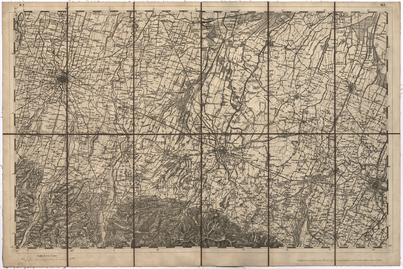 (N:7689) CARTA TOPOGRAFICA DELLA LOMBARDIA, DEL VENETO E DELL'ITALIA CENTRALE - Tavola D7 (B0000260) Carte e stampe antiche: riproduzione a colori su carta (formato A1)