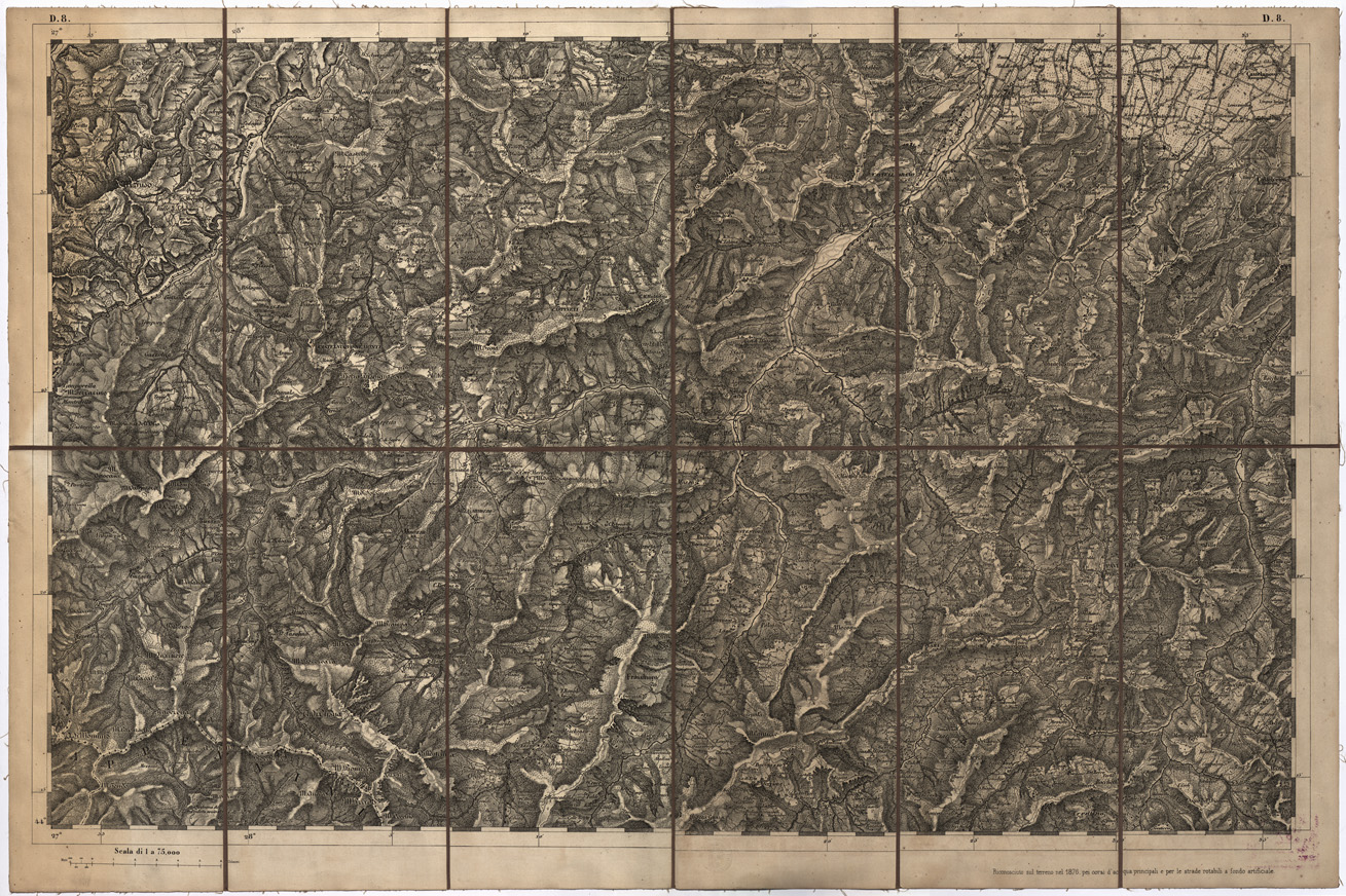 (N:7719) CARTA TOPOGRAFICA DELLA LOMBARDIA, DEL VENETO E DELL'ITALIA CENTRALE - Tavola D8 (B0000261) Carte e stampe antiche: riproduzione a colori su carta (formato A1)