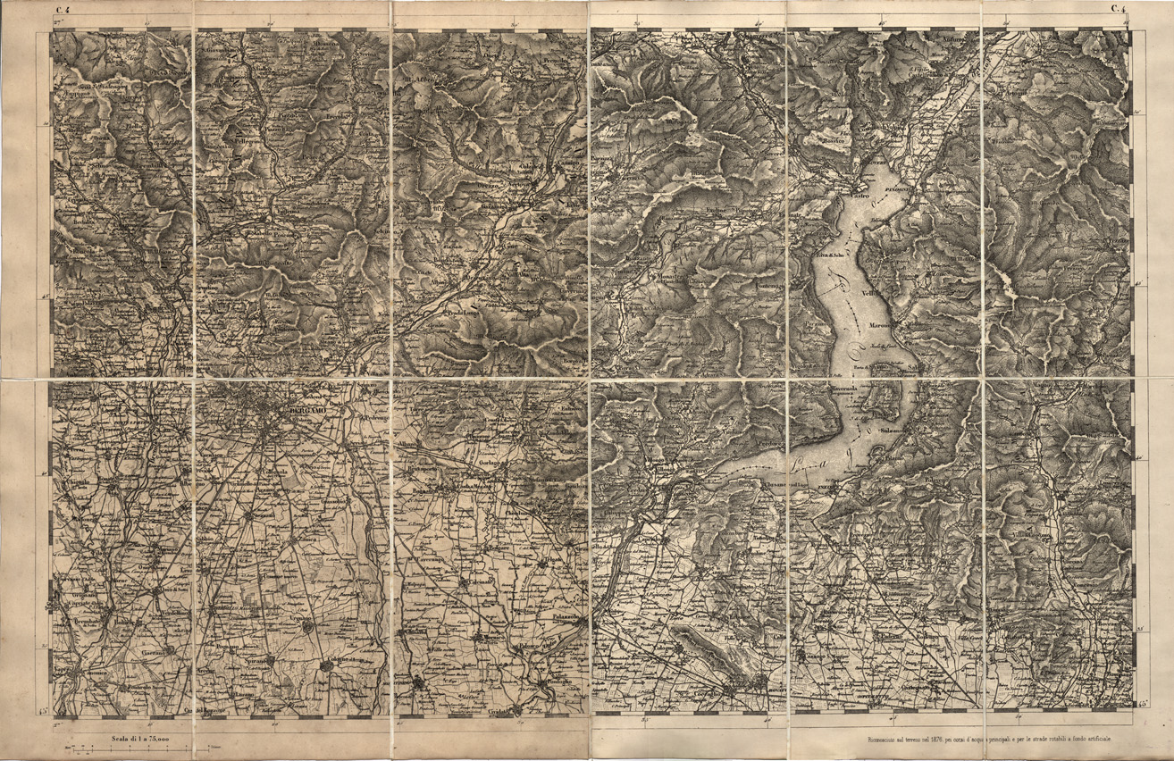 (N:7703) CARTA TOPOGRAFICA DELLA LOMBARDIA, DEL VENETO E DELL'ITALIA CENTRALE - Tavola C4 (B0000275) Carte e stampe antiche: riproduzione a colori su carta (formato A1)