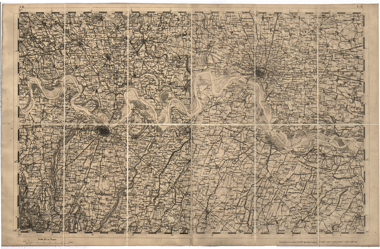 (N:7705) CARTA TOPOGRAFICA DELLA LOMBARDIA, DEL VENETO E DELL'ITALIA CENTRALE - Tavola C6 (B0000277) Carte e stampe antiche: riproduzione a colori su carta (formato A1)