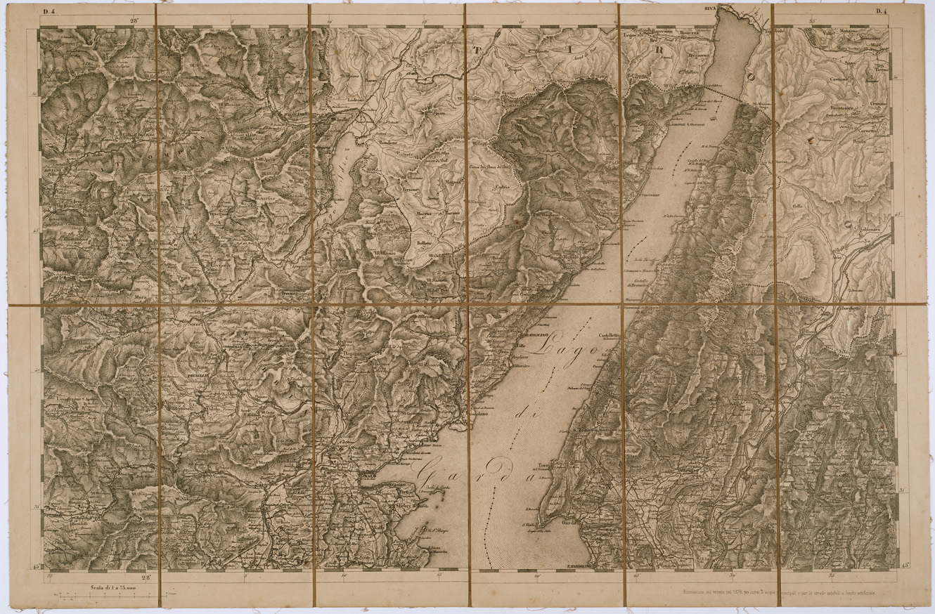 (N:7716) CARTA TOPOGRAFICA DELLA LOMBARDIA, DEL VENETO E DELL'ITALIA CENTRALE - Tavola D4 (B0000284) Carte e stampe antiche: riproduzione a colori su carta (formato A1)