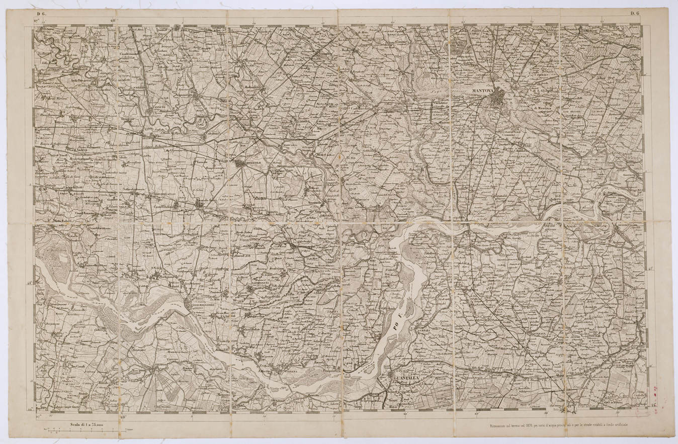 (N:7718) CARTA TOPOGRAFICA DELLA LOMBARDIA, DEL VENETO E DELL'ITALIA CENTRALE - Tavola D6 (B0000286) Carte e stampe antiche: riproduzione a colori su carta (formato A1)