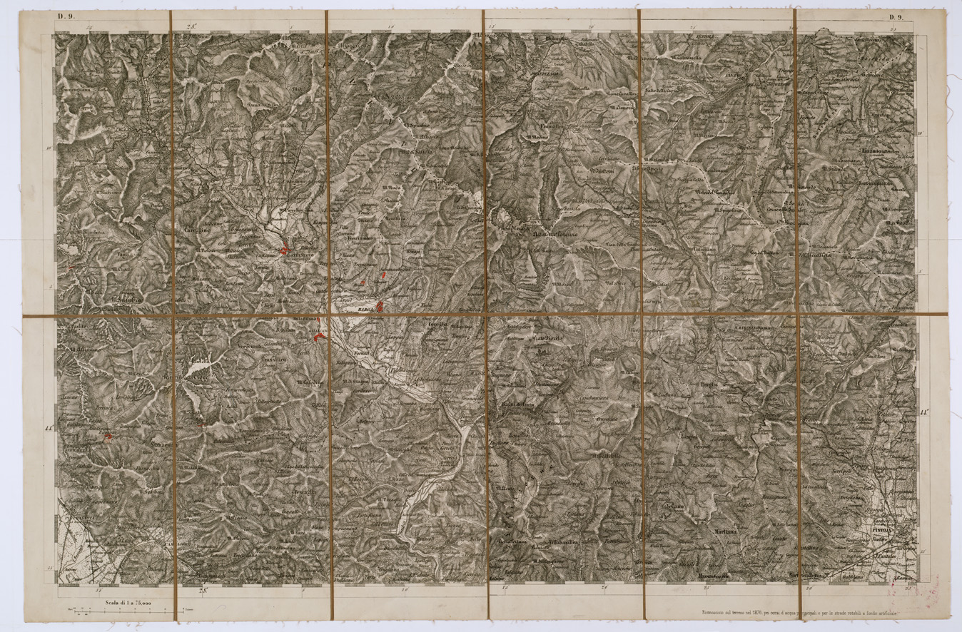 (N:7721) CARTA TOPOGRAFICA DELLA LOMBARDIA, DEL VENETO E DELL'ITALIA CENTRALE - Tavola D9 (B0000287) Carte e stampe antiche: riproduzione a colori su carta (formato A1)