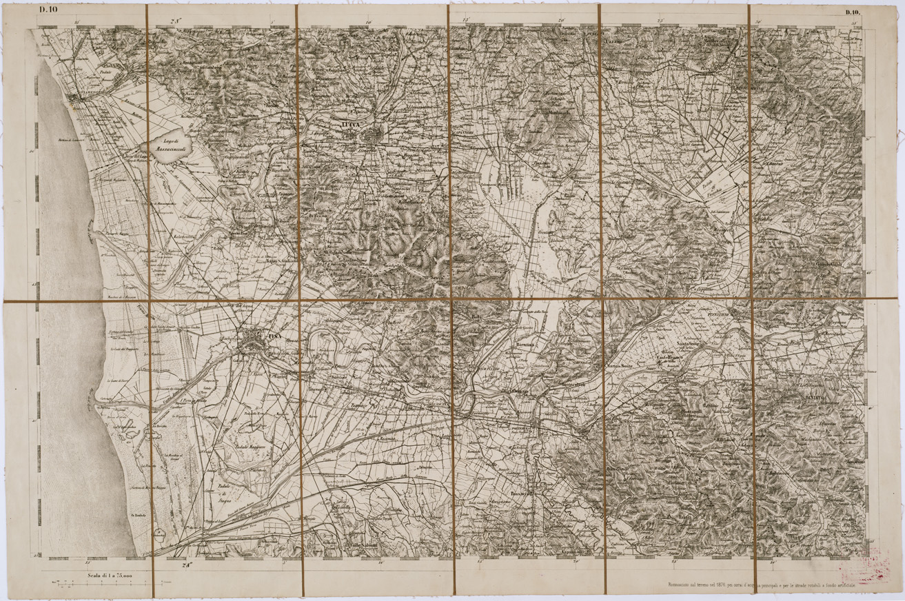(N:7710) CARTA TOPOGRAFICA DELLA LOMBARDIA, DEL VENETO E DELL'ITALIA CENTRALE - Tavola D10 (B0000288) Carte e stampe antiche: riproduzione a colori su carta (formato A1)