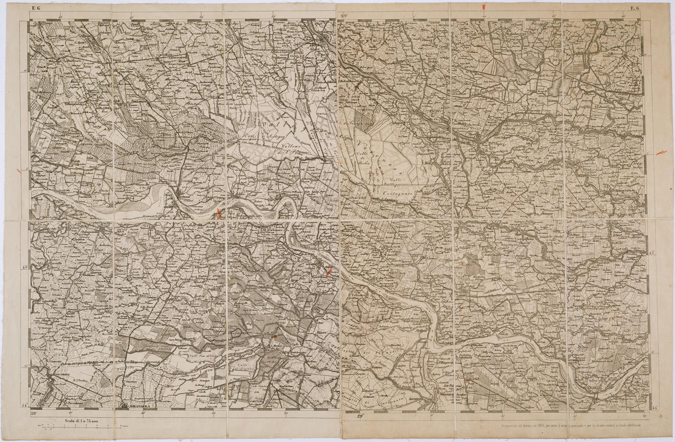 (N:7730) CARTA TOPOGRAFICA DELLA LOMBARDIA, DEL VENETO E DELL'ITALIA CENTRALE - Tavola E6 (B0000294) Carte e stampe antiche: riproduzione a colori su carta (formato A1)