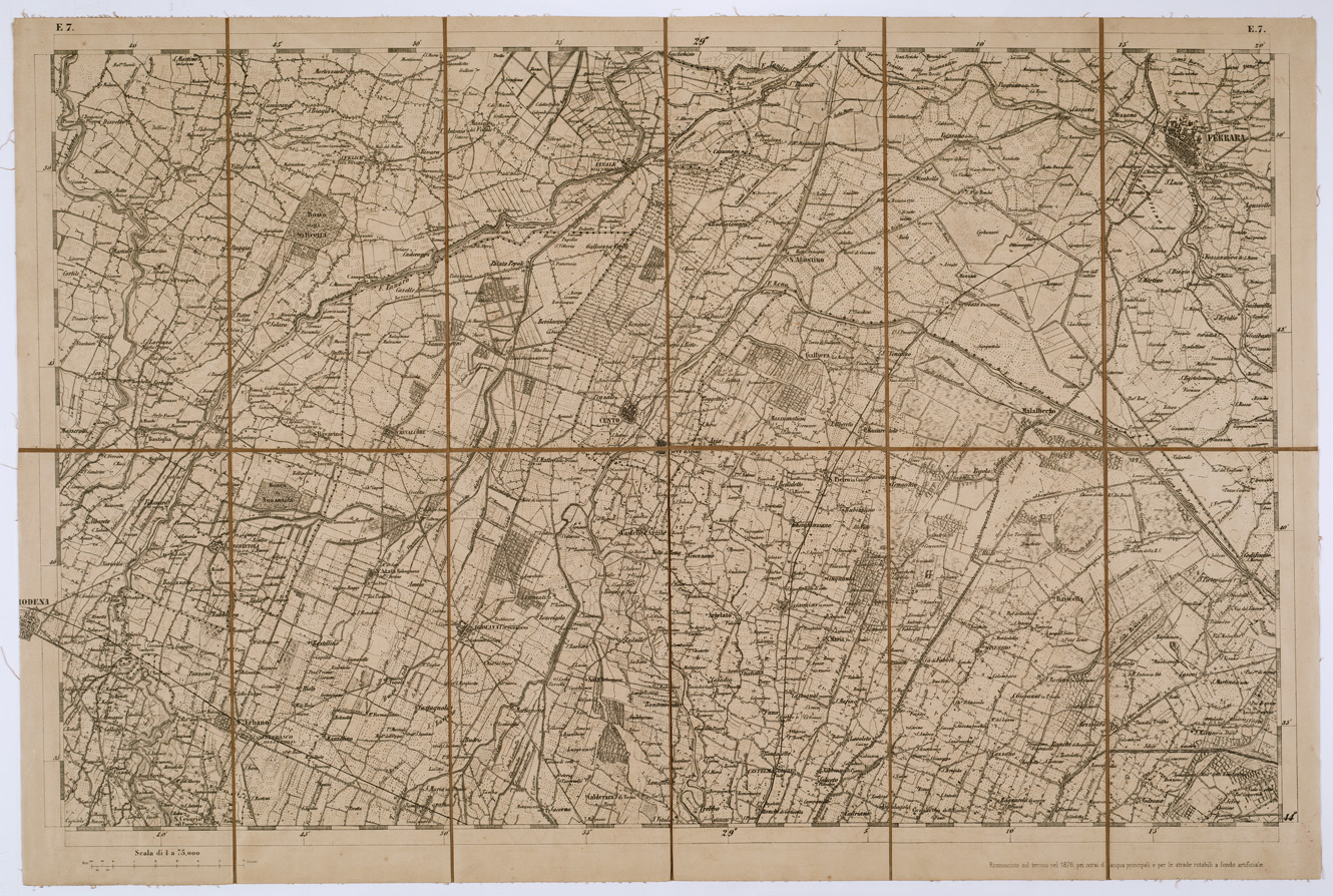 (N:7731) CARTA TOPOGRAFICA DELLA LOMBARDIA, DEL VENETO E DELL'ITALIA CENTRALE - Tavola E7 (B0000295) Carte e stampe antiche: riproduzione a colori su carta (formato A1)