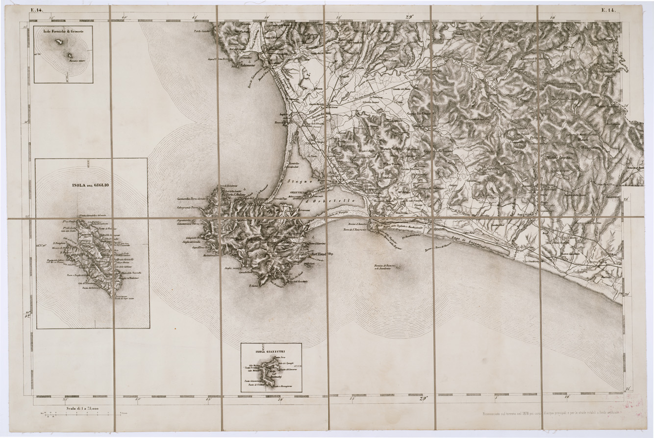 (N:7726) CARTA TOPOGRAFICA DELLA LOMBARDIA, DEL VENETO E DELL'ITALIA CENTRALE - Tavola E14 (B0000302) Carte e stampe antiche: riproduzione a colori su carta (formato A1)
