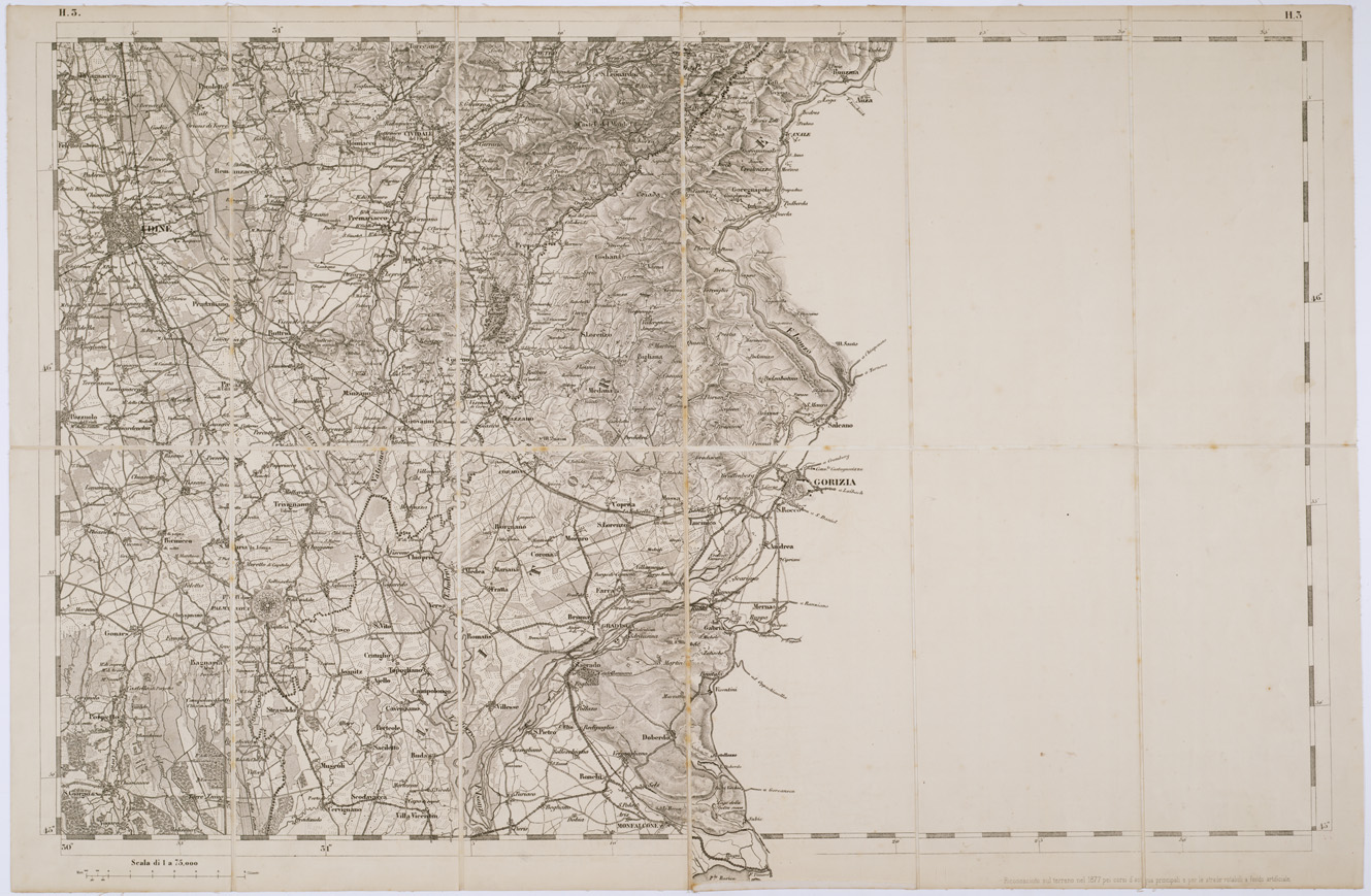 (N:7776) CARTA TOPOGRAFICA DELLA LOMBARDIA, DEL VENETO E DELL'ITALIA CENTRALE - Tavola H3 (B0000315) Carte e stampe antiche: riproduzione a colori su carta (formato A1)