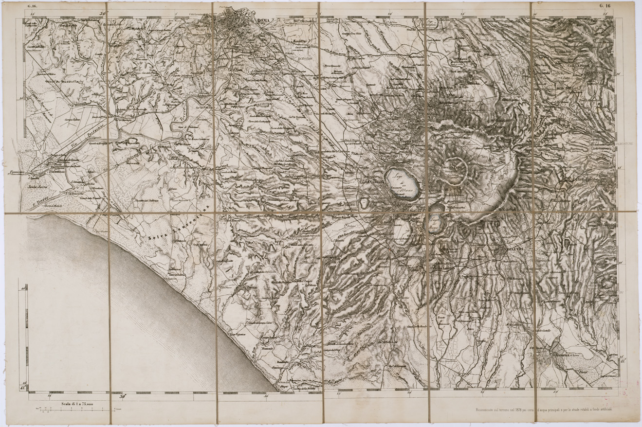 (N:7758) CARTA TOPOGRAFICA DELLA LOMBARDIA, DEL VENETO E DELL'ITALIA CENTRALE - Tavola G16 (B0000318) Carte e stampe antiche: riproduzione a colori su carta (formato A1)