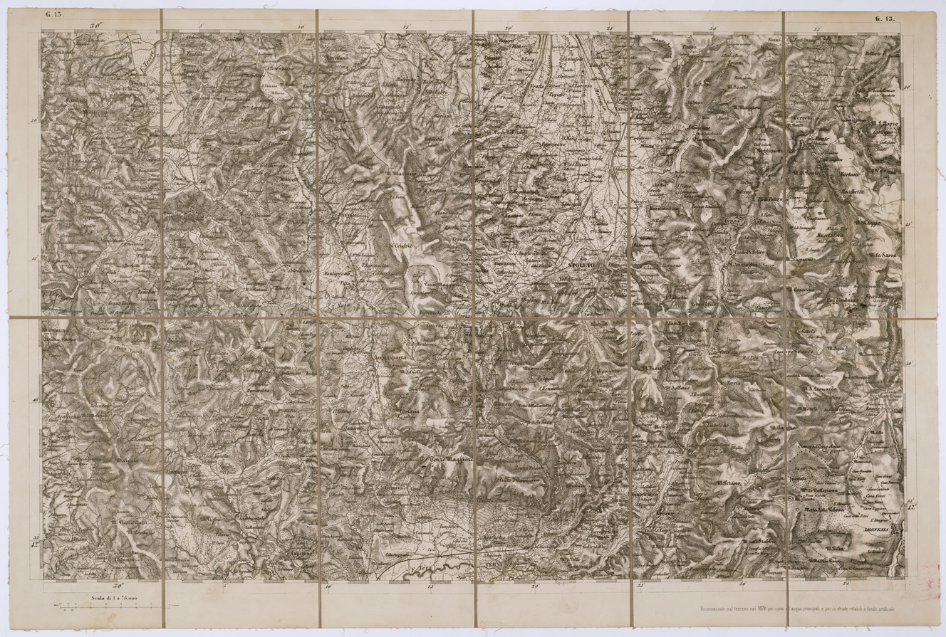 (N:7755) CARTA TOPOGRAFICA DELLA LOMBARDIA, DEL VENETO E DELL'ITALIA CENTRALE - Tavola G13 (B0000321) Carte e stampe antiche: riproduzione a colori su carta (formato A1)