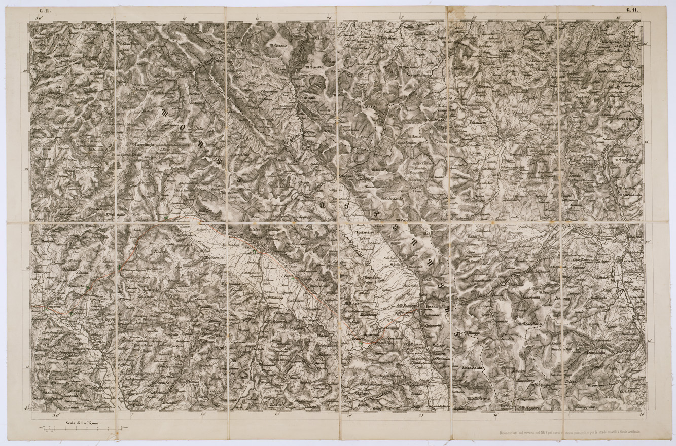 (N:7753) CARTA TOPOGRAFICA DELLA LOMBARDIA, DEL VENETO E DELL'ITALIA CENTRALE - Tavola G11 (B0000323) Carte e stampe antiche: riproduzione a colori su carta (formato A1)