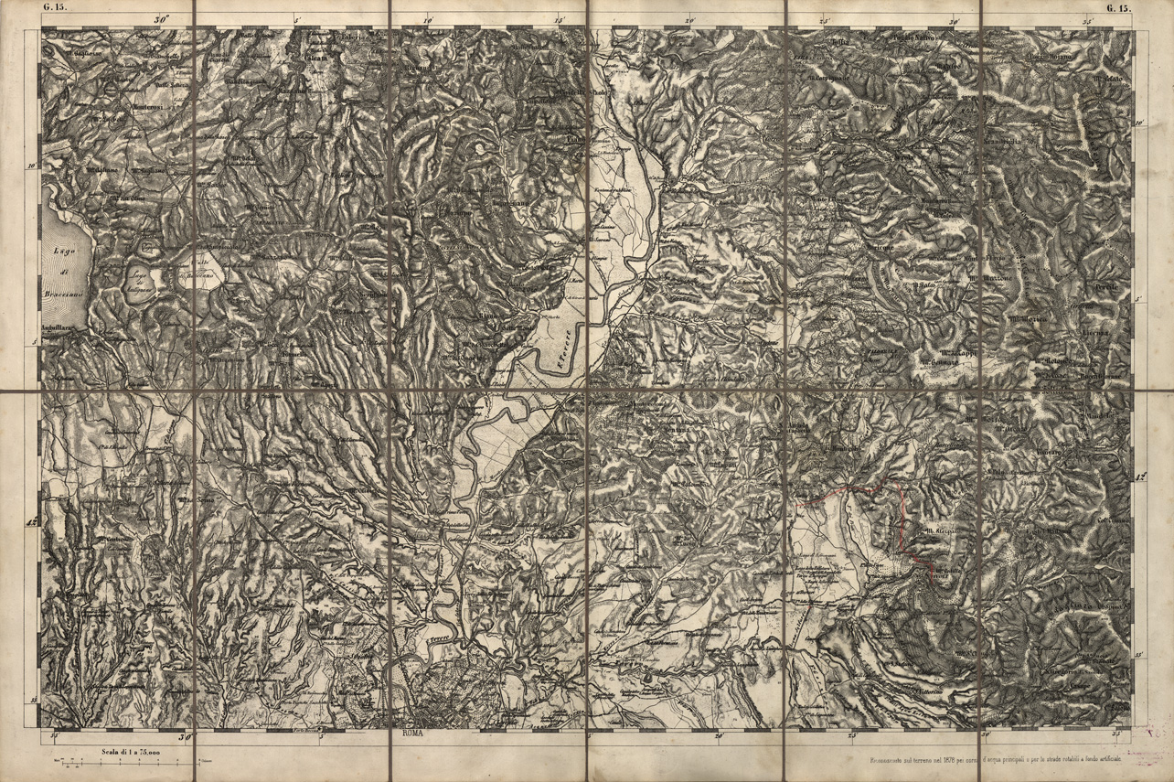 (N:7757) CARTA TOPOGRAFICA DELLA LOMBARDIA, DEL VENETO E DELL'ITALIA CENTRALE - Tavola G15 (B0000324) Carte e stampe antiche: riproduzione a colori su carta (formato A1)