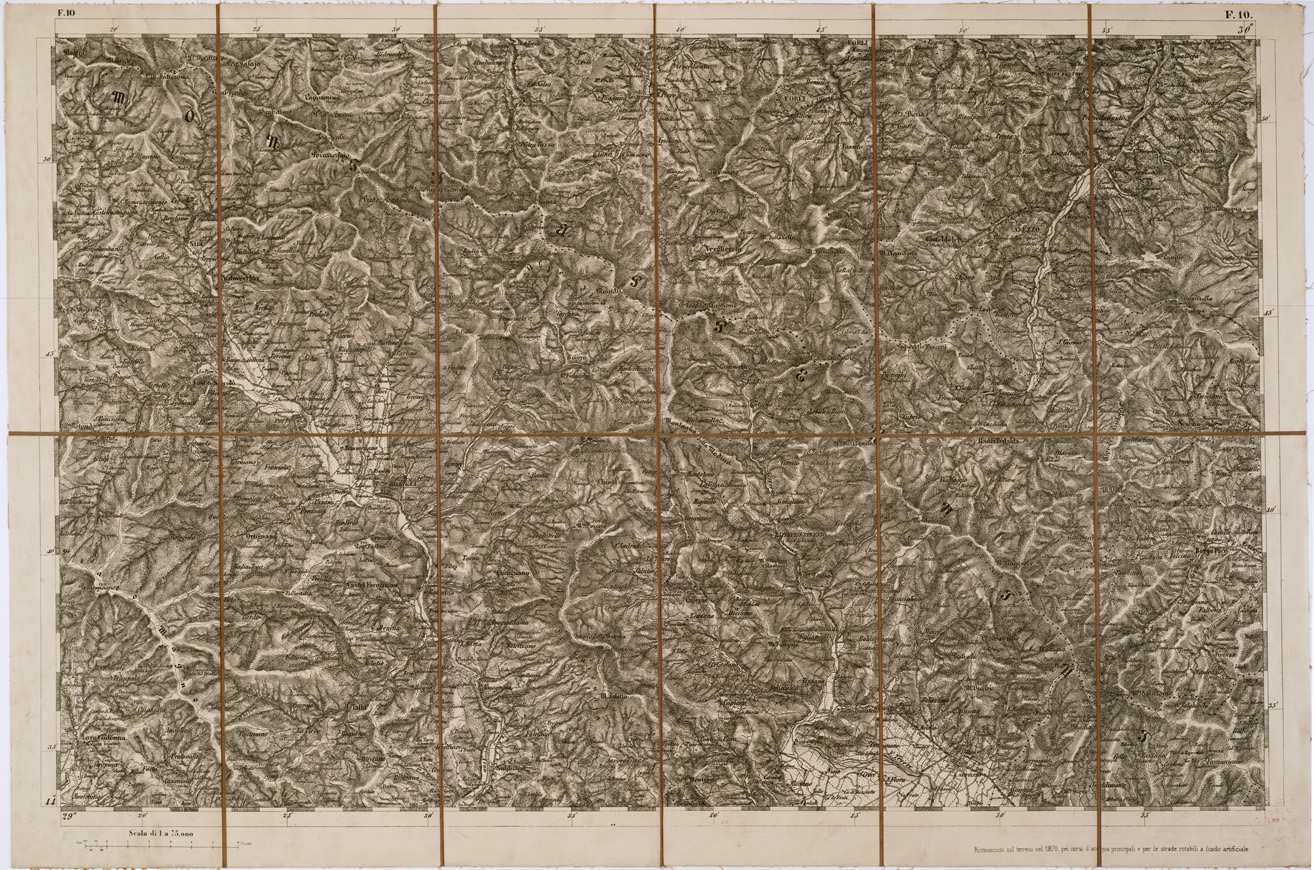 (N:7735) CARTA TOPOGRAFICA DELLA LOMBARDIA, DEL VENETO E DELL'ITALIA CENTRALE - Tavola F10 (B0000337) Carte e stampe antiche: riproduzione a colori su carta (formato A1)