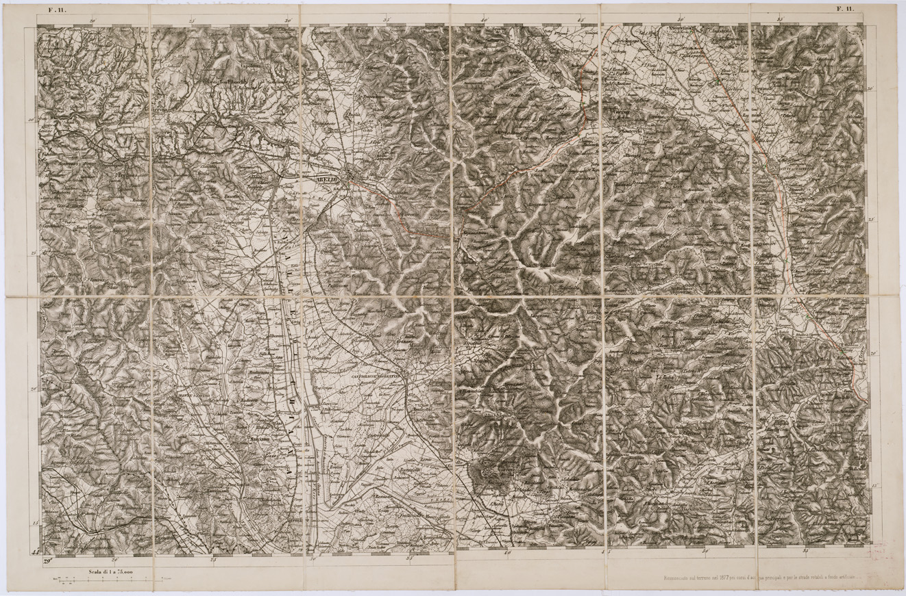 (N:7736) CARTA TOPOGRAFICA DELLA LOMBARDIA, DEL VENETO E DELL'ITALIA CENTRALE - Tavola F11 (B0000338) Carte e stampe antiche: riproduzione a colori su carta (formato A1)
