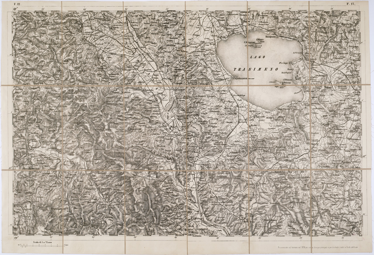 (N:7737) CARTA TOPOGRAFICA DELLA LOMBARDIA, DEL VENETO E DELL'ITALIA CENTRALE - Tavola F12 (B0000339) Carte e stampe antiche: riproduzione a colori su carta (formato A1)