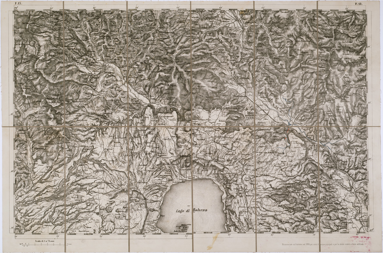 (N:7738) CARTA TOPOGRAFICA DELLA LOMBARDIA, DEL VENETO E DELL'ITALIA CENTRALE - Tavola F13 (B0000340) Carte e stampe antiche: riproduzione a colori su carta (formato A1)
