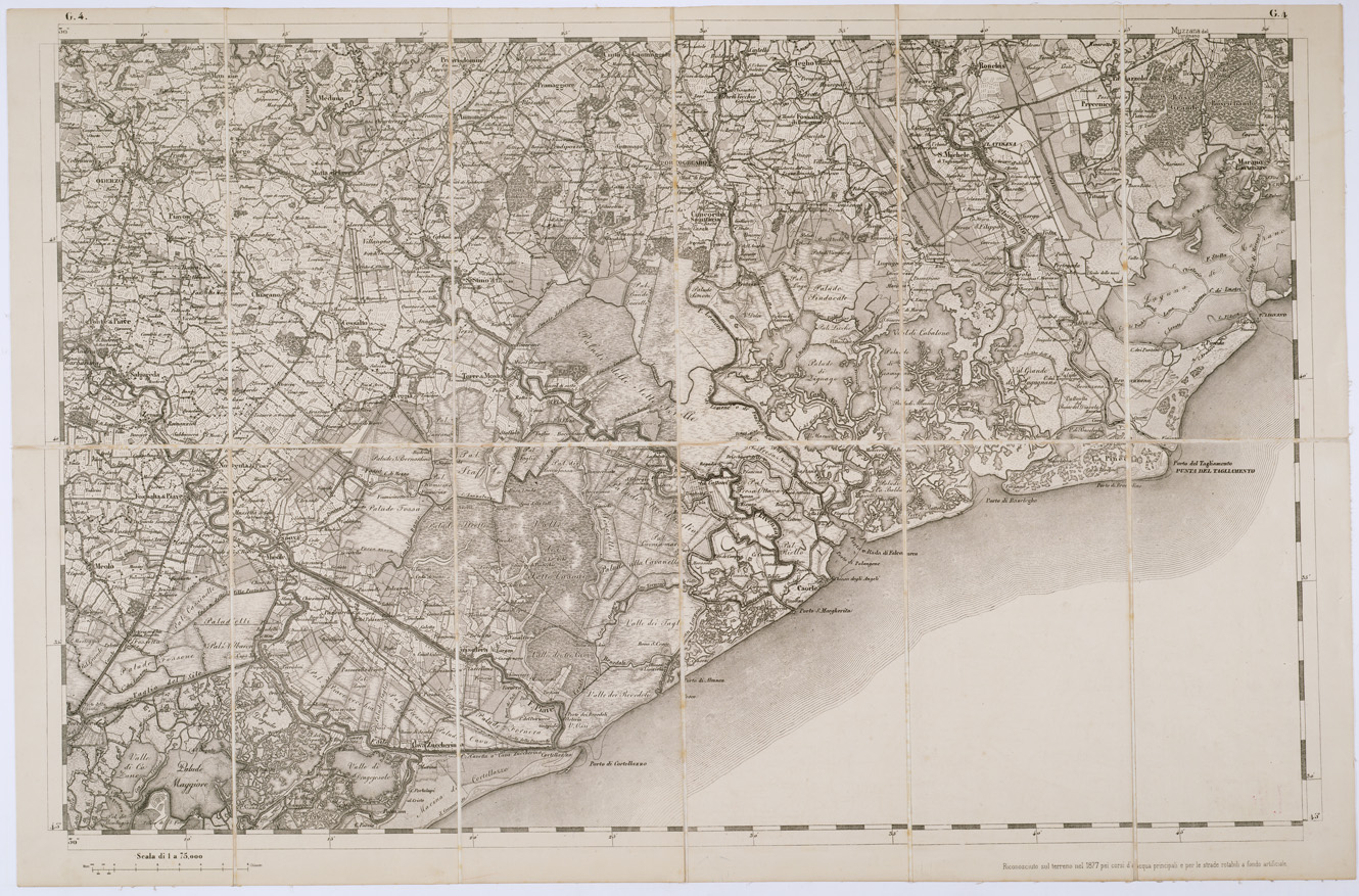 (N:7762) CARTA TOPOGRAFICA DELLA LOMBARDIA, DEL VENETO E DELL'ITALIA CENTRALE - Tavola G4 (B0000347) Carte e stampe antiche: riproduzione a colori su carta (formato A1)