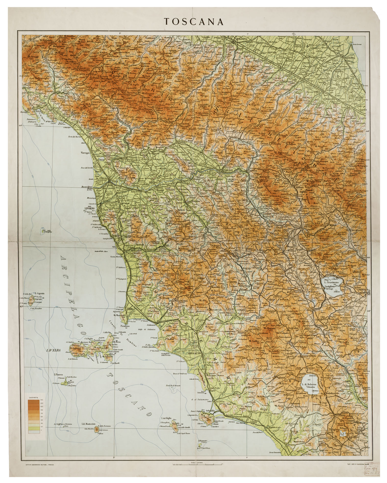 (N:11405) TOSCANA (B0000355) Carte e stampe antiche: riproduzione a colori su carta (formato A1)