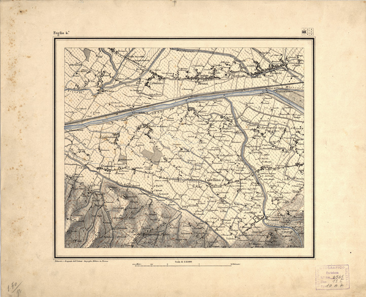 (N:9858) FIRENZE E DINTORNI - Foglio 4 (B0000698) Carte e stampe antiche: riproduzione a colori su carta (formato A1)