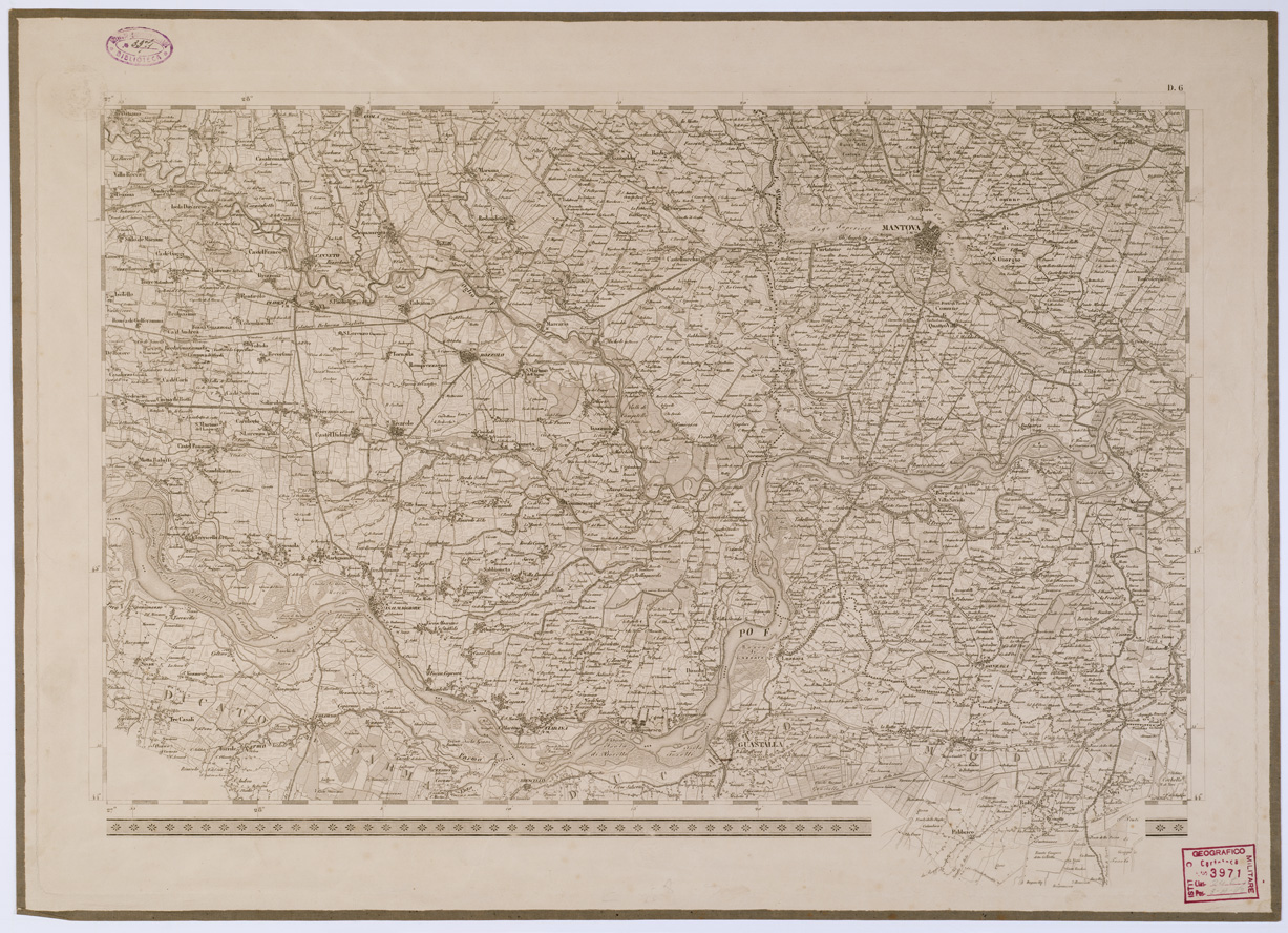 (N:6635) CARTA TOPOGRAFICA DEL REGNO LOMBARDO VENETO - Foglio D. 6 (B0000864) Carte e stampe antiche: riproduzione a colori su carta (formato A1)