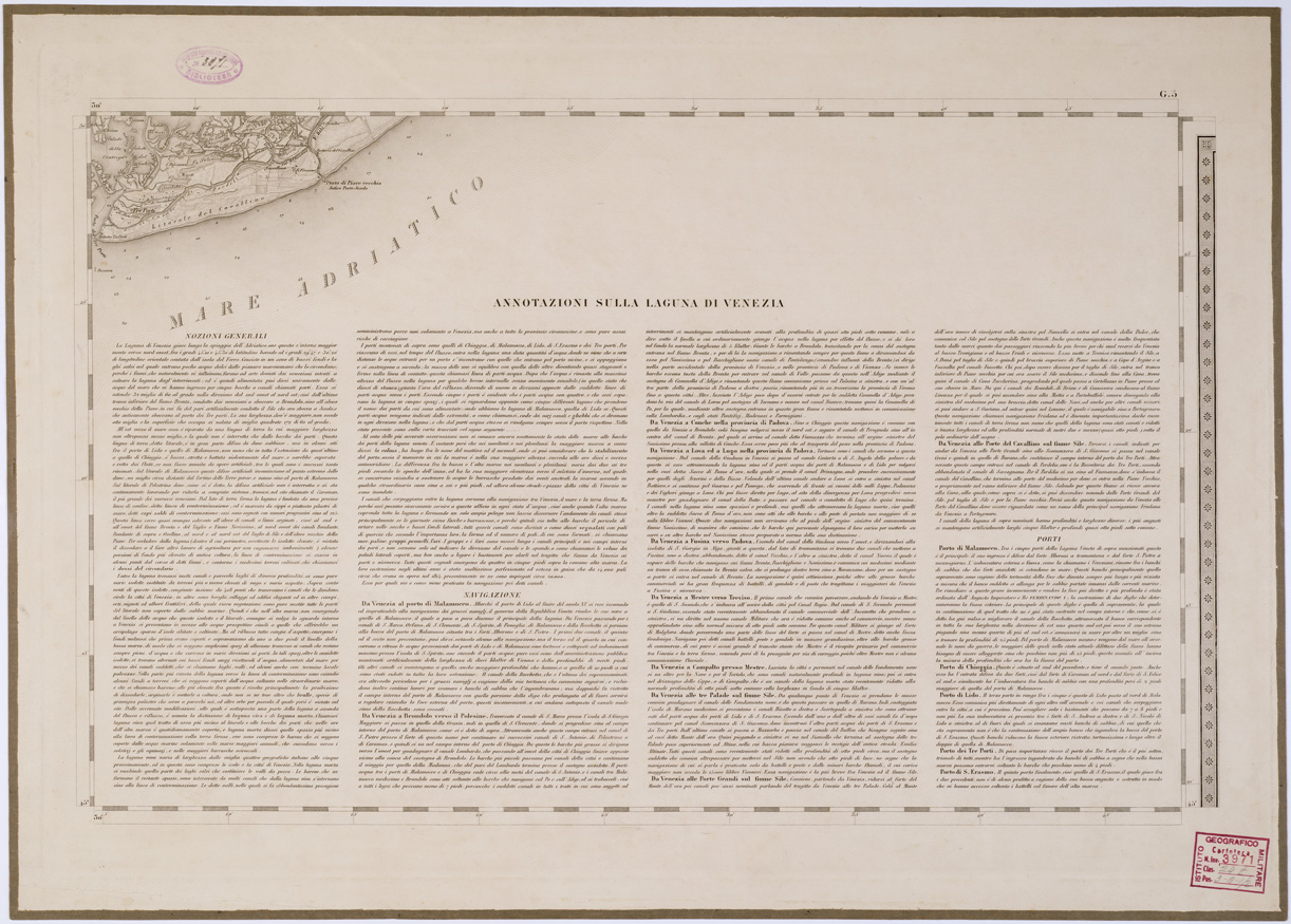 (N:6652) CARTA TOPOGRAFICA DEL REGNO LOMBARDO VENETO - Foglio G. 5 (B0000891) Carte e stampe antiche: riproduzione a colori su carta (formato A1)