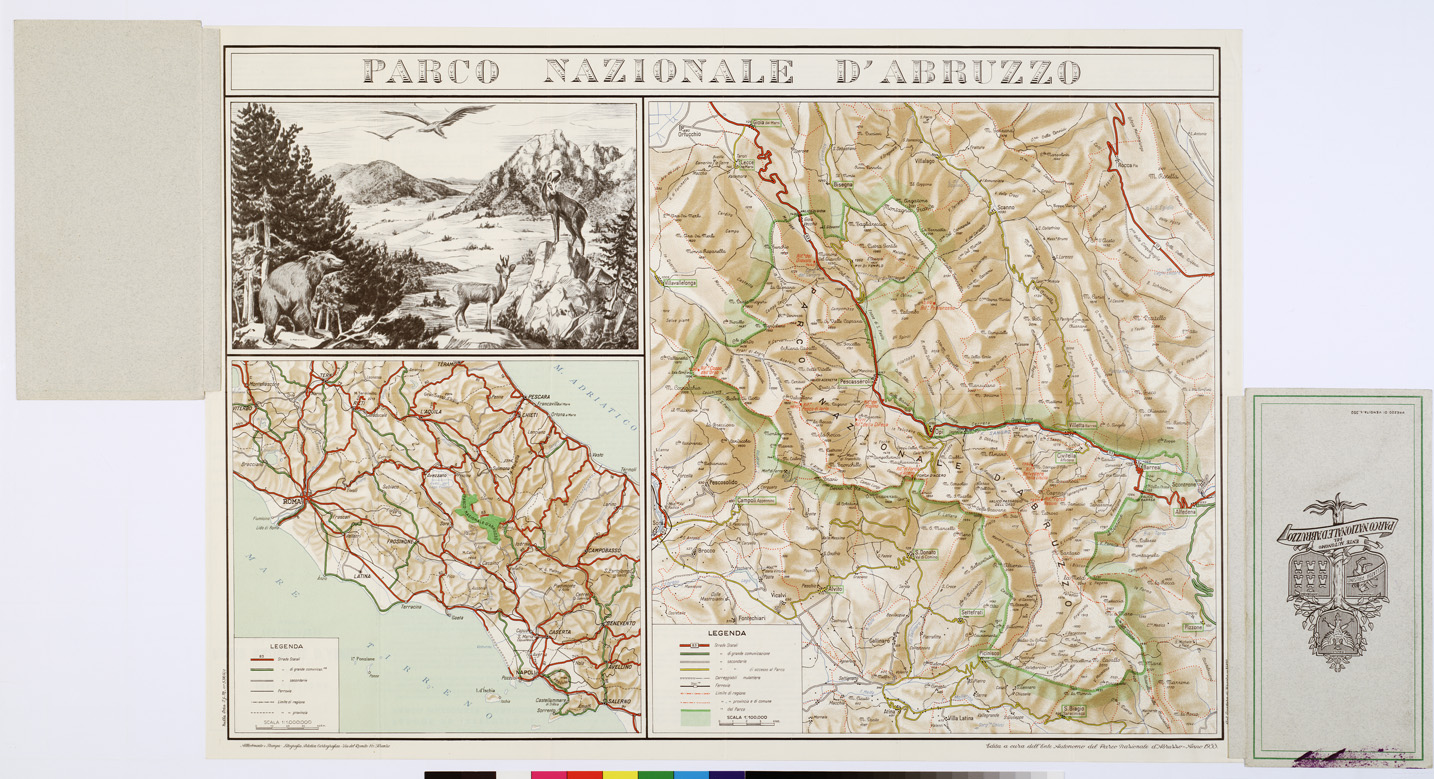 (N:17982) CARTA DEL PARCO NAZIONALE D'ABRUZZO
 (B0001268) Carte e stampe antiche: riproduzione a colori su carta (formato A1)