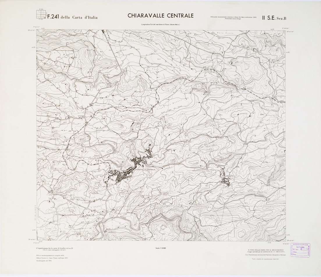(N:7071) CARTA TOPOGRAFICA DELLA CALABRIA - Foglio 241 II S.E. SEZ.B - Chiaravalle Centrale (B0001563) Carte e stampe antiche: riproduzione a colori su carta (formato A1)