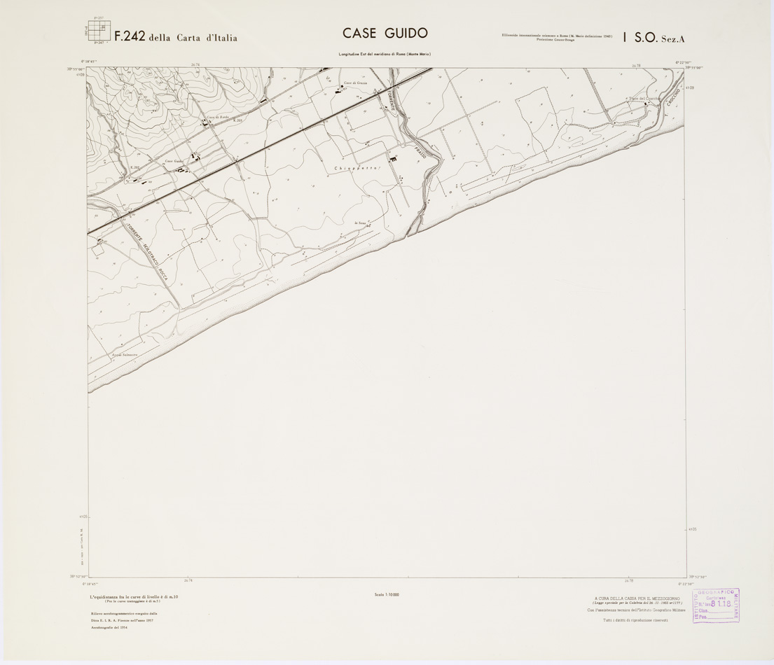 (N:7046) CARTA TOPOGRAFICA DELLA CALABRIA - Foglio 242 I S.O. SEZ.A - Case Guido (B0001609) Carte e stampe antiche: riproduzione a colori su carta (formato A1)