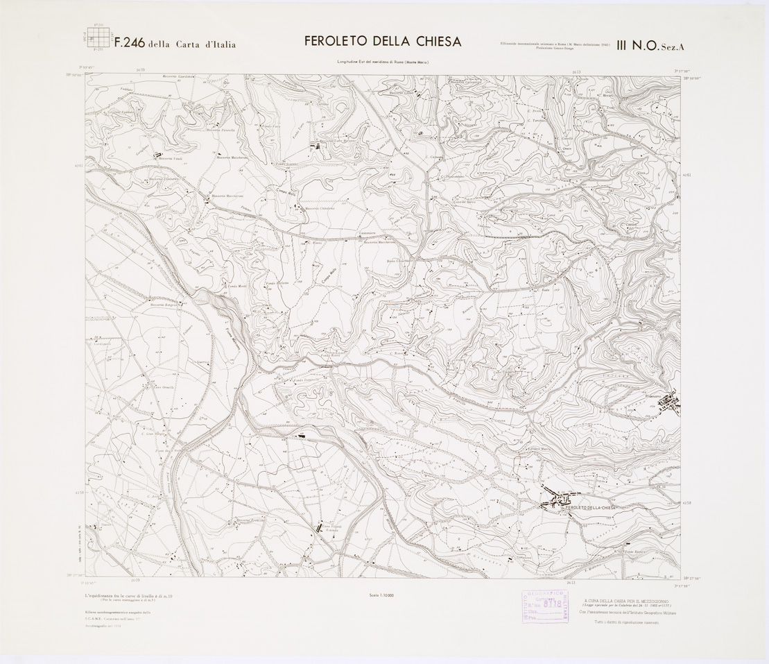 (N:7116) CARTA TOPOGRAFICA DELLA CALABRIA - Foglio 246 III N.O. SEZ.A - Feroleto della Chiesa (B0001686) Carte e stampe antiche: riproduzione a colori su carta (formato A1)