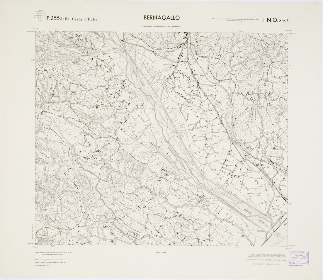 (N:7005) CARTA TOPOGRAFICA DELLA CALABRIA - Foglio 255 I N.O. SEZ.A - Bernagallo (B0001762) Carte e stampe antiche: riproduzione a colori su carta (formato A1)
