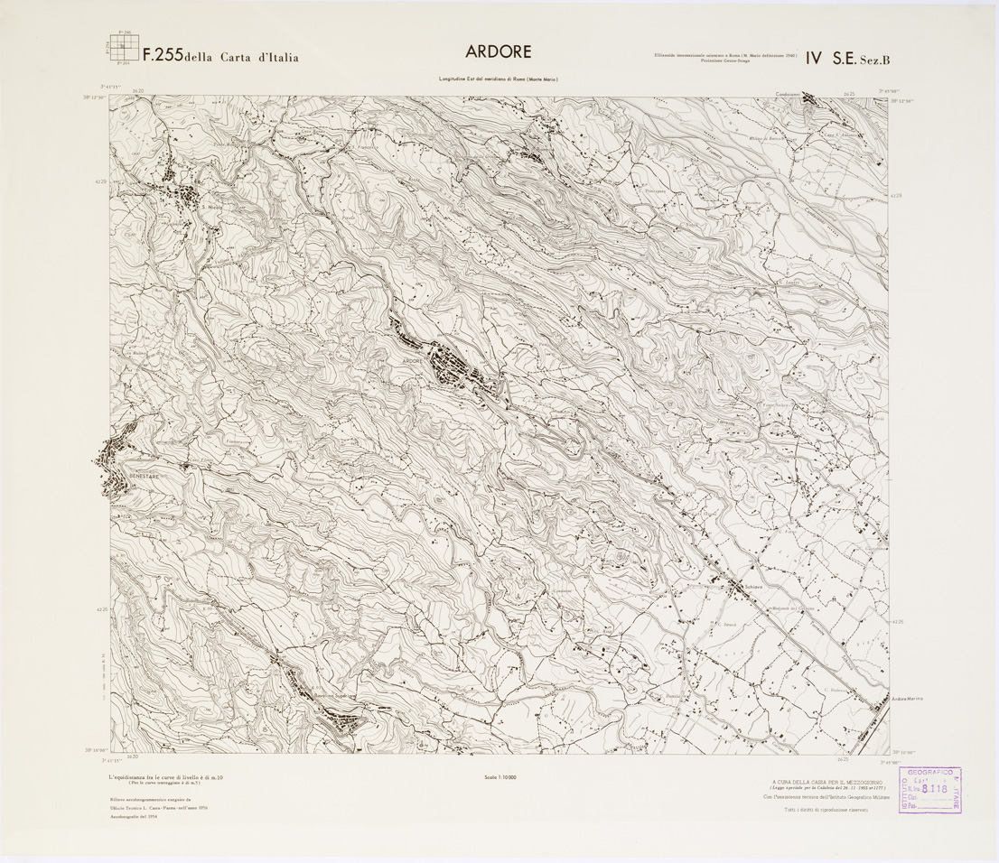 (N:6996) CARTA TOPOGRAFICA DELLA CALABRIA - Foglio 255 IV S.E. SEZ.B - Ardore (B0001785) Carte e stampe antiche: riproduzione a colori su carta (formato A1)