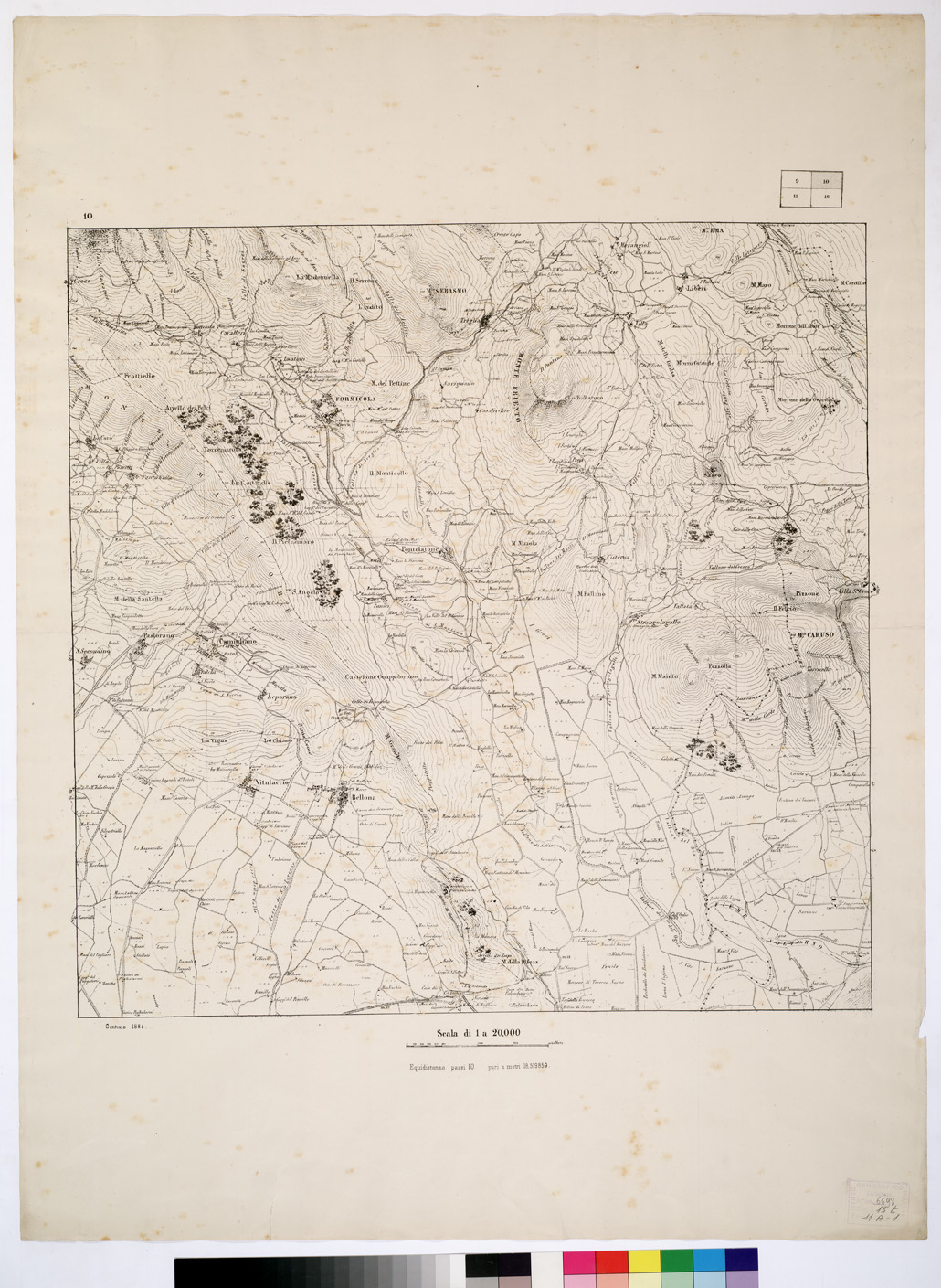 (N:1524) CARTA DEI DINTORNI DI CAPUA (B0002032) Carte e stampe antiche: riproduzione a colori su carta (formato A1)