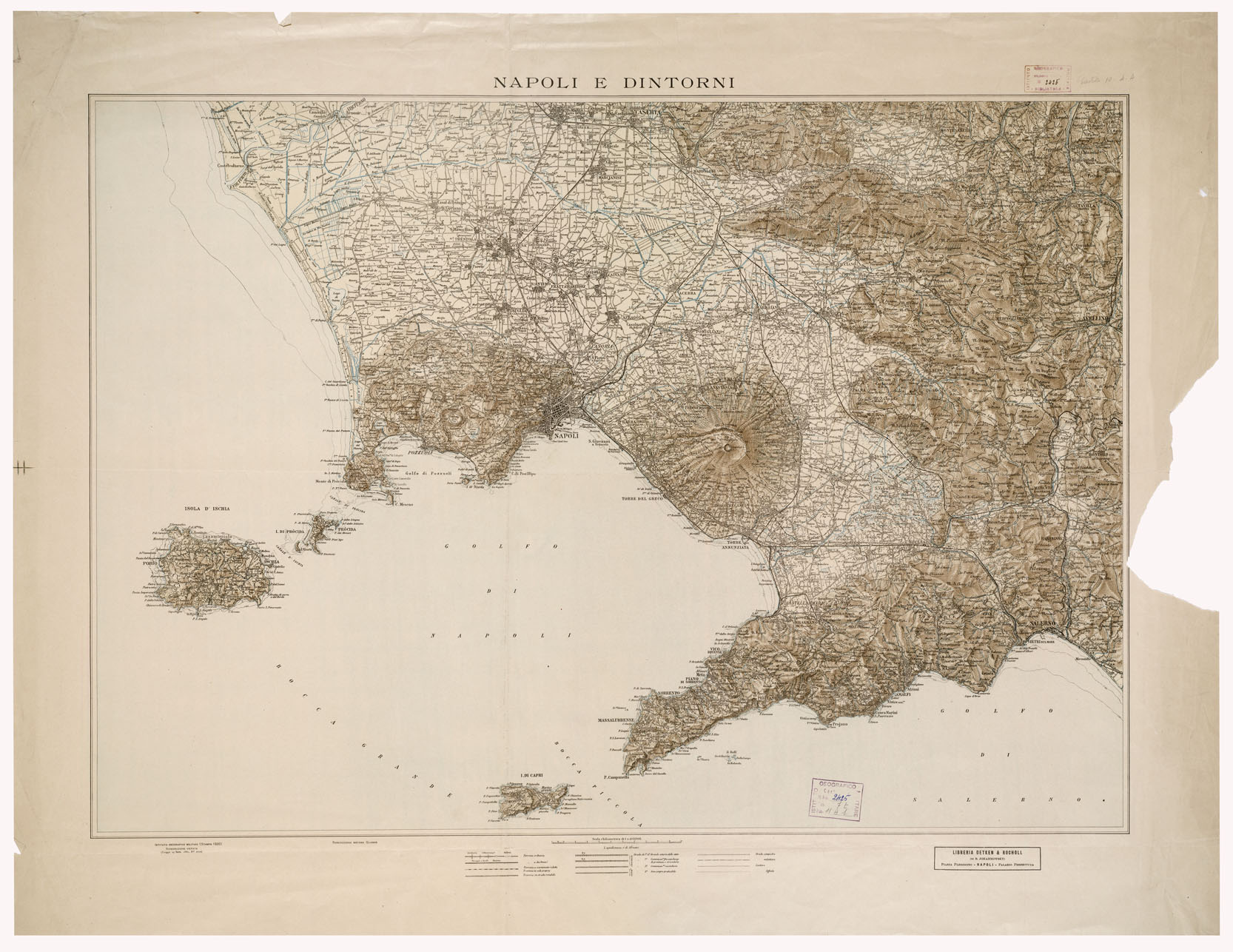 (N:12923) NAPOLI E DINTORNI (B0002047) Carte e stampe antiche: riproduzione a colori su carta (formato A1)