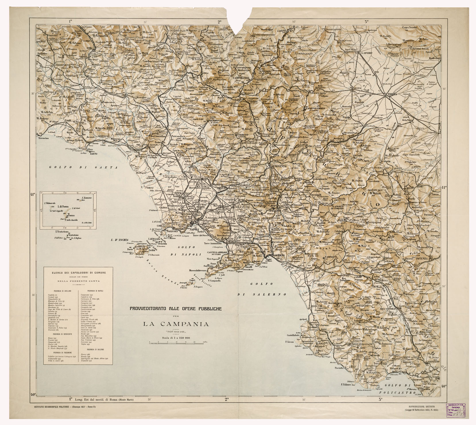(N:11172) LA CAMPANIA (B0002049) Carte e stampe antiche: riproduzione a colori su carta (formato A1)