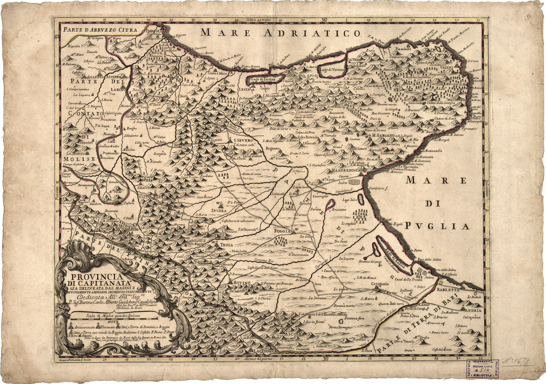 (N:34517) PROVINCIA DI CAPITANATA (B0002068) Carte e stampe antiche: riproduzione a colori su carta (formato A1)