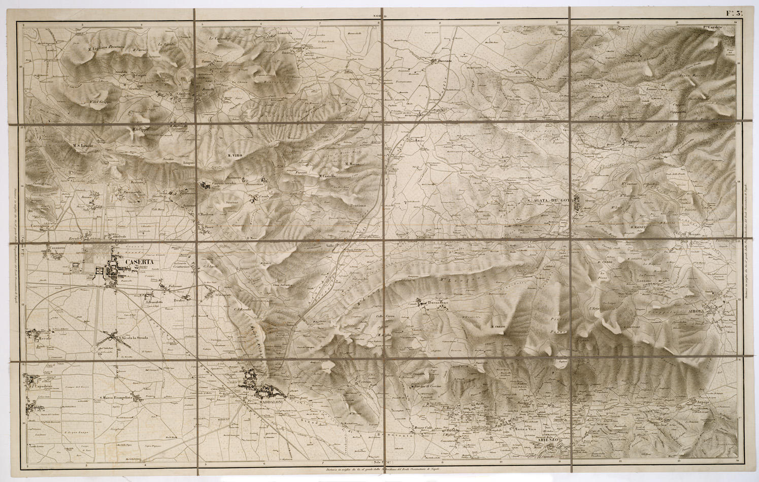 (N:8258) CARTA TOPOGRAFICA ED IDROGRAFICA DEI CONTORNI DI NAPOLI... - Foglio 3 (B0002118) Carte e stampe antiche: riproduzione a colori su carta (formato A1)
